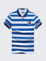 Mens Summer Striped Casual Polo Shirt