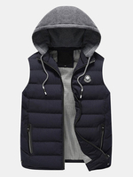Mens Thicken Detachable Hood Vests