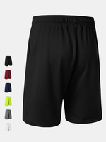 Mens Training Loose Fit Breathable Quick-drying Drawstring Solid Color Basketball Sports Shorts