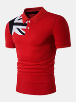 Mens Western Style Short Sleeve Turn-down Collar Polo Shirts