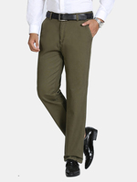 Mens Winter Thick Warm Cargo Pants Polar Fleece Lined Soild Color Casual Business Trouser