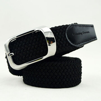 Mens Women Breathable Elastic Canvas Belt Casual All-match Pin Buckle Jeans Pants Waistband
