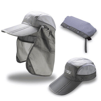 Mens Women Multifunction Mesh Neck Face Flap Hat Baseball Caps Outdoor Visor UV-Proof Fisherman Hat