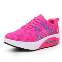 Mesh Lace Up Rocker Sole Platform Breathable Casual Trainers