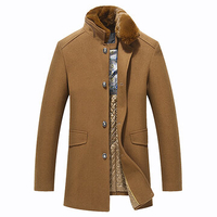 Mid Long Detachable Fur Collar Overcoats