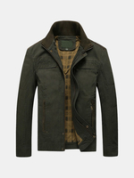 Military Style Solid Color Jacket For Men