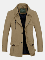 Millitary Mid Long Cotton Mutil Pockets Jacket