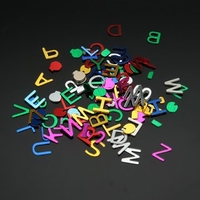Mix-Colors DIY English Alphabet Letter Shaped Nail Art Decoration Acrylic Sparkly Sequin Tips