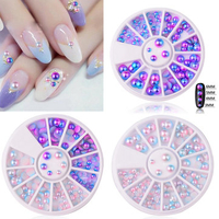 Mix Size Pearl Nail Art Decoration Mermaid Gradient Symphony Charms Beads Wheel 3D Tips Jewelry Mani