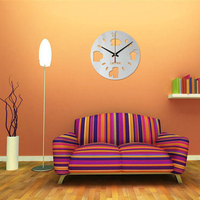 Modern Design Mirror Kitchen Wall Clock Room Bar Decor Stickers