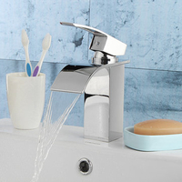 Modern Waterfall Brass Hot&Cold Water Mixer Taps Faucet Bathroom Kitchen Basin
