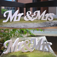 MR&MRS Letters White PVC SignTable Decoration Wedding Favor Gift Accessories