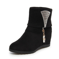 Multi-Way Fan Metal Beaded Crystal Slip On Heel Increasing
