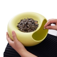 Multifunctional Circular Plastic Double Deck Snacks Food Storage Box Dual Purpose Tabletop Grocerie Storage Bo