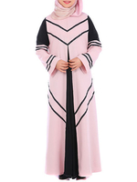 Muslim Robe Simple Printed Long Sleeves Dresses For Women