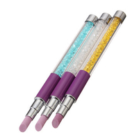 Nail Pusher Dead Skin Remover Cuticle Crystal Clean Pen Manicure Tools