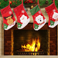 New Year Vintage Christmas Stocking Snowman Bag Gift Sock Ornament Socks For Christmas Tree