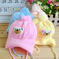Newborn Baby Boy Girl Infant Toddler Cute Soft Crochet Bear Hat Beanie Warm Cap