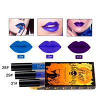 NICEFACE Halloween Liquid Matte Lipstick 3 Colors Lip Gloss Suit Retro Lip Shades Nude Makeup