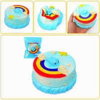 NO NO Squishy Jumbo Ocean Rainbow Cake Dolphin Star Slow Rising Original Packaging Decor Gift Toy
