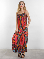 O-NEWE Bohemian Printed Vest Maxi Dresses For Women