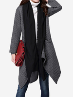 O-NEWE Casual Elegant Chiffon Patchwork Irregular Cardigan For Women