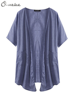 O-NEWE Casual Half Sleeve Pocket Kimonos