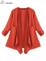 O-NEWE Elegant Loose Long Sleeve Irregular Jacket For Women