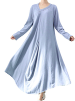 O-Newe Loose Solid Irregular Hem Maxi Dress For Women