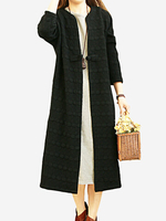 O-NEWE Women Casual Chinese Frog Long Jacket