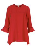 OL Stitching Loose Hole Long Sleeve Chiffon Mini Women Dress