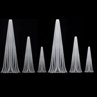 One Layer Wedding Veil Long Veil Comb Soft Tulle Cut Edge Cathedral Bride Accessories