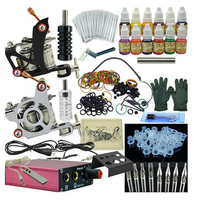 OPHIR Complete Tattoo Kit 2 Gun Machine 12 Colors Power Supply
