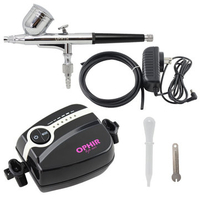 OPHIR Mini Air Compressor Dual Action Airbrush Spray Kit Makeup Tattoo