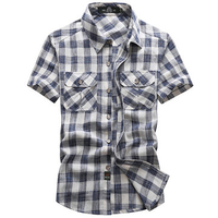 Outdoor Casual Plaids Chest Pockets Shirt