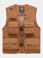Outdoor Fishing Photographic Mesh Mutil Functional Pockets Buckle Vest for Men