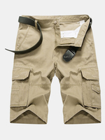 Outdoor Mens Casual Cargo Pants Beach Shorts Multi-pocket Cotton Short Pants