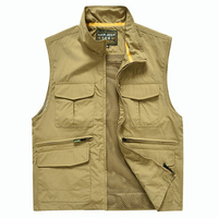 Outdoor Mesh Thin Detachable Back Multi Pockets Vest for Men