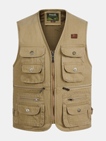 Outdoor Sport Fishing Photographic Pure Cotton Multi Pockets Vest Waistcoats for Men