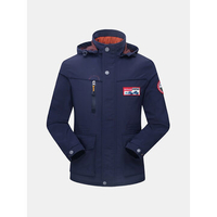 Outdoor Travelling Casual Military Jacket Water-Resistant Chest Zipper Hooded Coat For Men