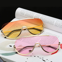 Oversized Clear Lens UV400 Sunglasses One Lens Half Frame Sun Glasses For Women And Men