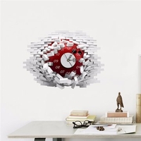 PAG STICKER 3D Wall Clock Decals Collapsed Wall Clock Sticker Home Decor