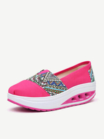Pattern Print Comfortable Slip On Rocker Sole Shake Women Shoes