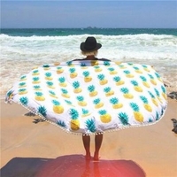 Pineapple Pattern Beach Scarf Shawl Spa Bath Swimming Thick Towel Mat