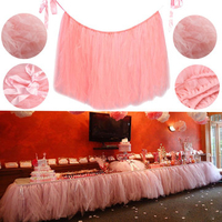 Pink 80*100cm Tulle Tutu Table Skirt Wedding Birthday Baby Shower Tableware Decoration