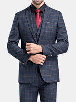 Plaids Gentleman Wedding Formal Three Pieces British Style Slim Blazers for Men
