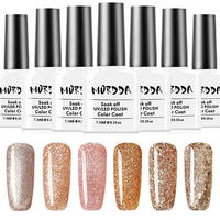 Platinum Gold Glitter UV Gel Nail Polish Soak Off Varnish Nails Art 6 Colors