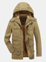 Plus Size Casual Mid Long Cotton Jackets