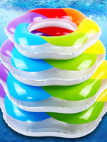 Plus Size Colorful Inflatable Lifebuoy Armpit Seat Thickening Swim Ring For Children Adult