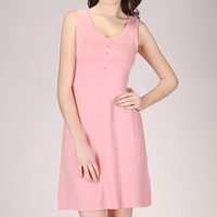Plus Size Comfortable Modal Sleeveless Long Nightdress Soft Sleepwear